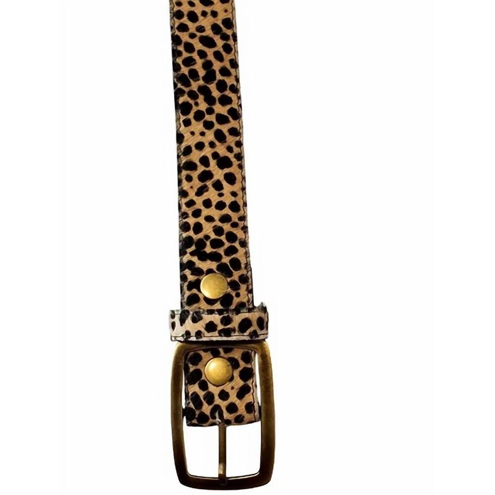 NEW CHARLIE LEATHER women's kallyn wide exotic belt in baby cheetah